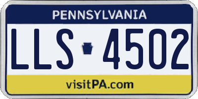 PA license plate LLS4502