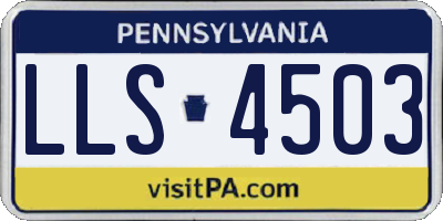 PA license plate LLS4503