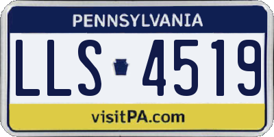PA license plate LLS4519