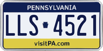 PA license plate LLS4521