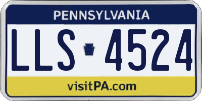 PA license plate LLS4524