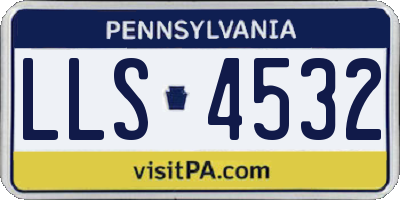 PA license plate LLS4532