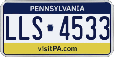 PA license plate LLS4533