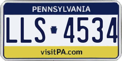 PA license plate LLS4534
