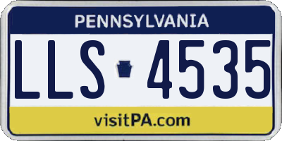 PA license plate LLS4535