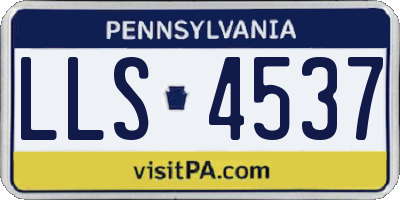 PA license plate LLS4537