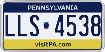 PA license plate LLS4538