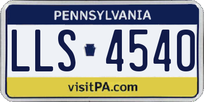 PA license plate LLS4540