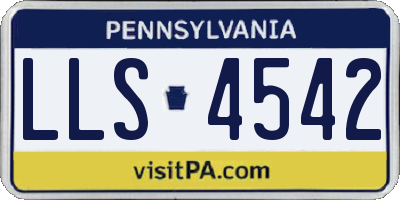 PA license plate LLS4542