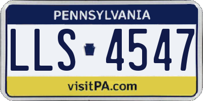 PA license plate LLS4547
