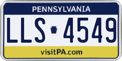 PA license plate LLS4549