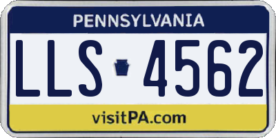 PA license plate LLS4562