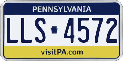 PA license plate LLS4572