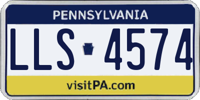 PA license plate LLS4574