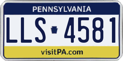 PA license plate LLS4581