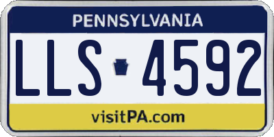 PA license plate LLS4592