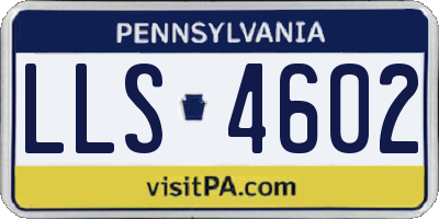 PA license plate LLS4602