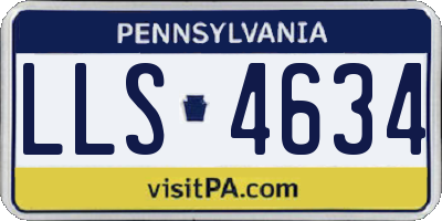 PA license plate LLS4634