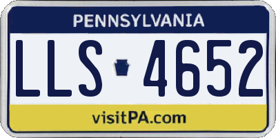 PA license plate LLS4652