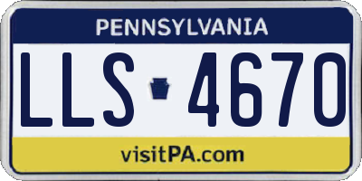 PA license plate LLS4670