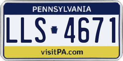 PA license plate LLS4671