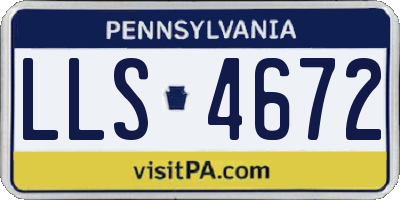 PA license plate LLS4672