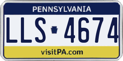 PA license plate LLS4674