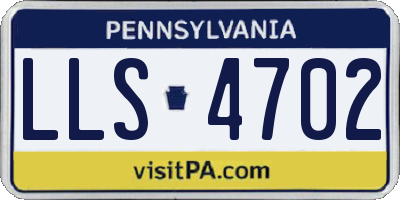 PA license plate LLS4702