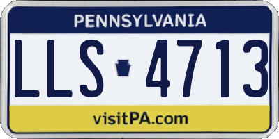 PA license plate LLS4713