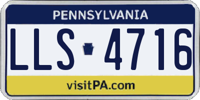 PA license plate LLS4716