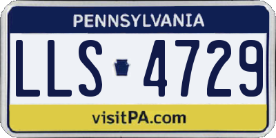 PA license plate LLS4729