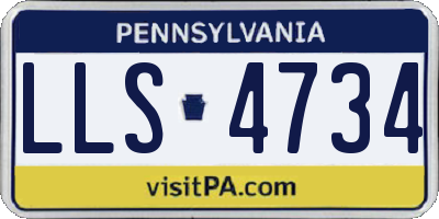 PA license plate LLS4734