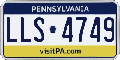 PA license plate LLS4749