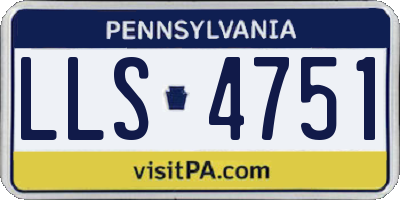 PA license plate LLS4751