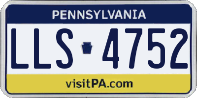 PA license plate LLS4752