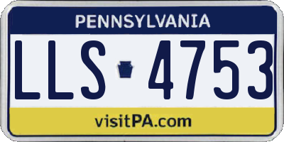 PA license plate LLS4753