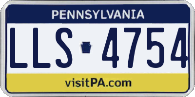 PA license plate LLS4754
