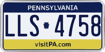 PA license plate LLS4758