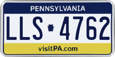 PA license plate LLS4762
