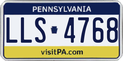 PA license plate LLS4768