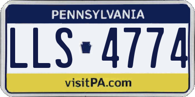 PA license plate LLS4774