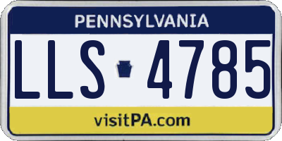 PA license plate LLS4785