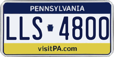 PA license plate LLS4800