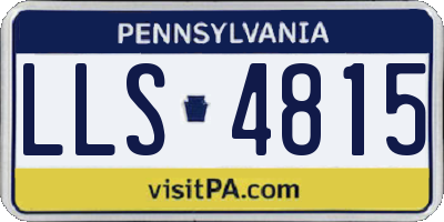 PA license plate LLS4815