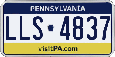 PA license plate LLS4837