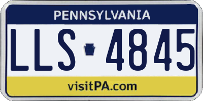 PA license plate LLS4845