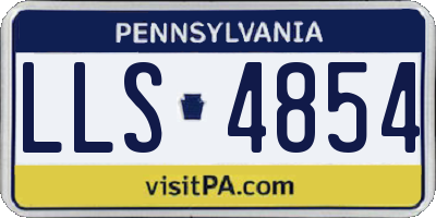 PA license plate LLS4854