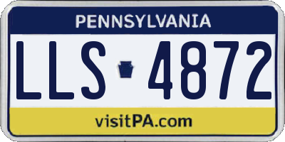 PA license plate LLS4872