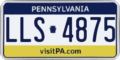 PA license plate LLS4875