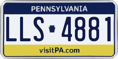 PA license plate LLS4881
